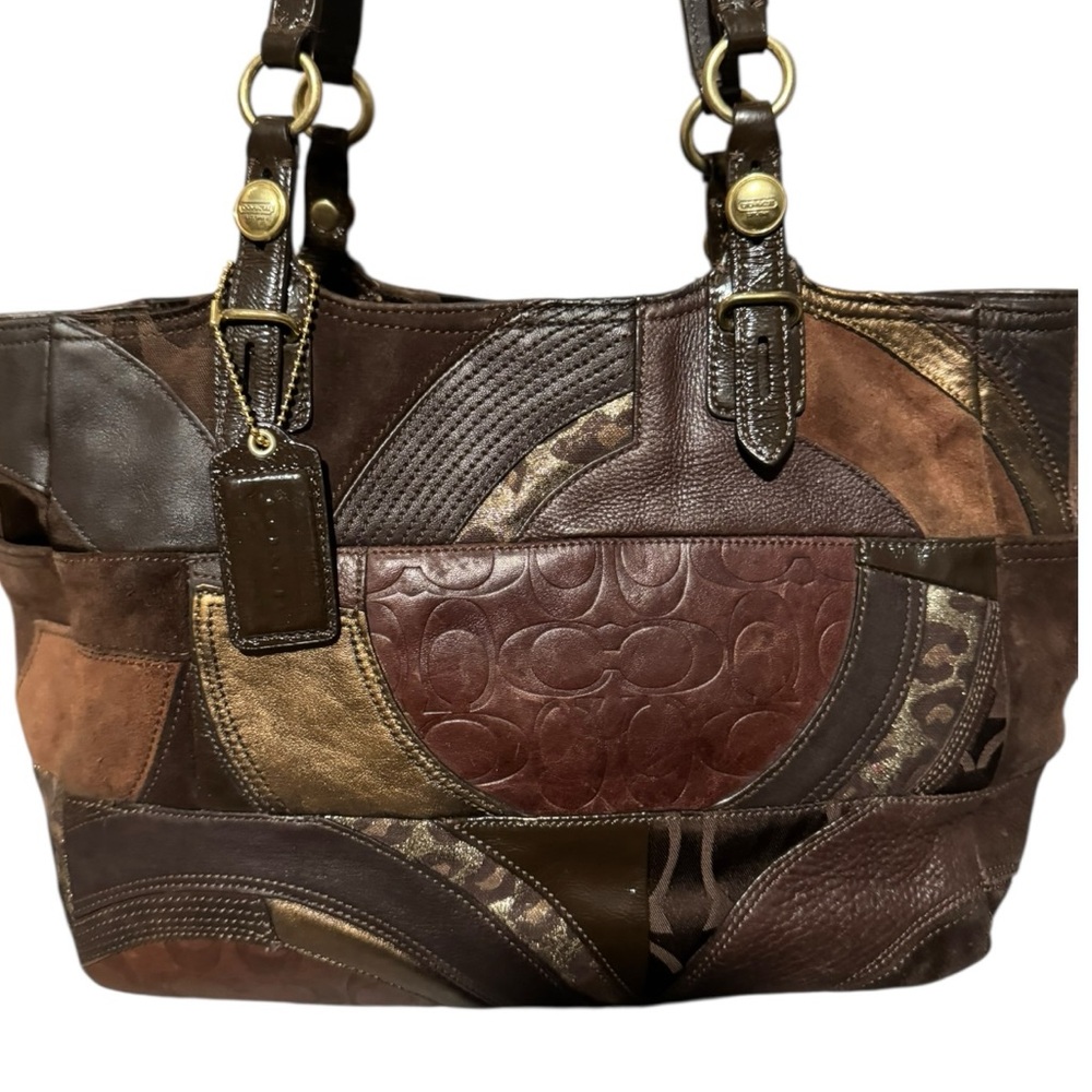 Coach Ocelot Patchwork East-West Tote Bag - Picture 2 of 10